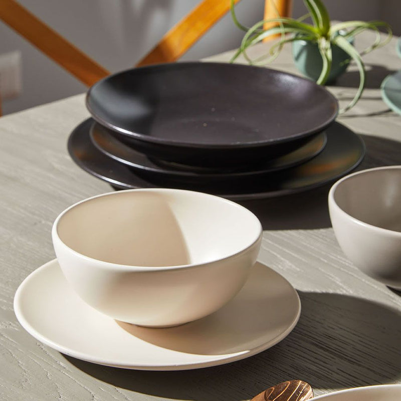 Tognana Ritual Super Strong Assiette Plate en Grès Noir Ø26xH2,5 cm – Assiette Résistante en Grès Opaque pour la Table