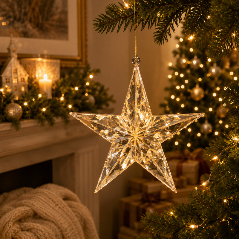 EDG Enzo De Gasperi Décoration Diamant Sapin de Noël à suspendre L 3,5 cm D 13,5 cm PP Champagne