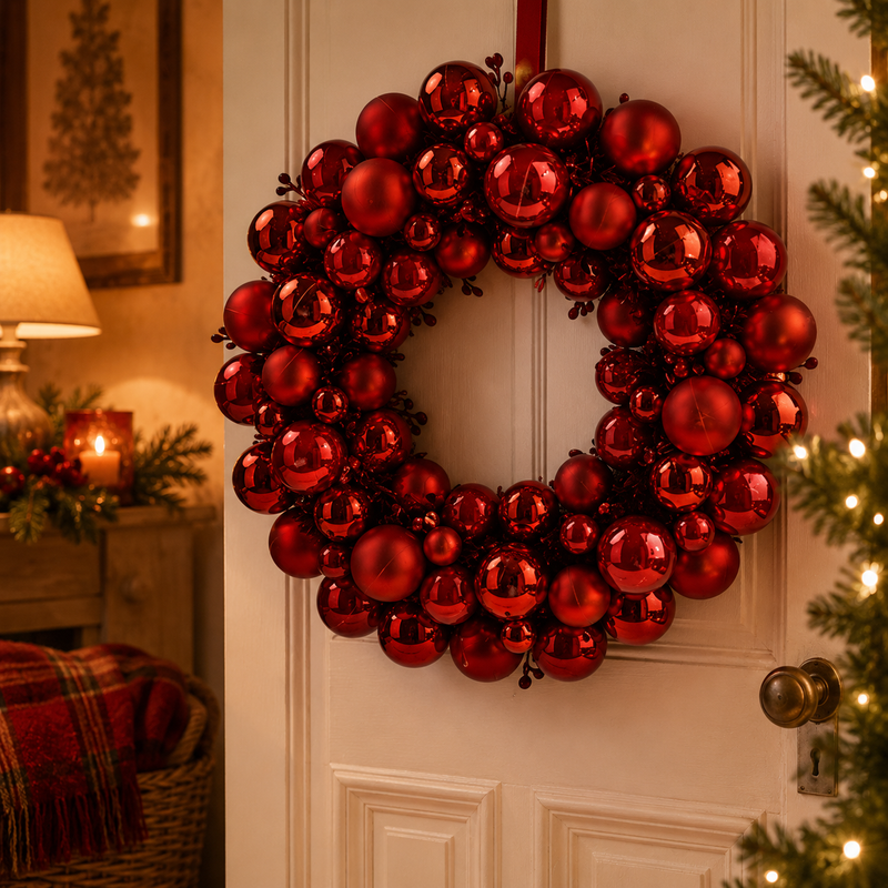 Couronne de Noël EDG Enzo De Gasperi Pallemix X67 D 39 cm Rouge