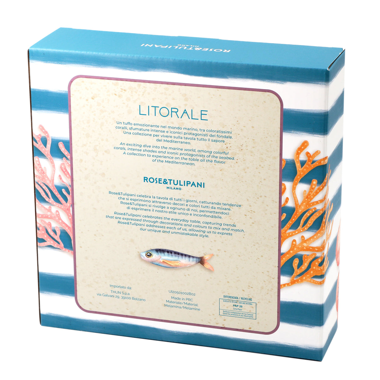 ROSE & TULIPS Coastal Set de 2 assiettes creuses D 21 cm Coral Alice Mélamine