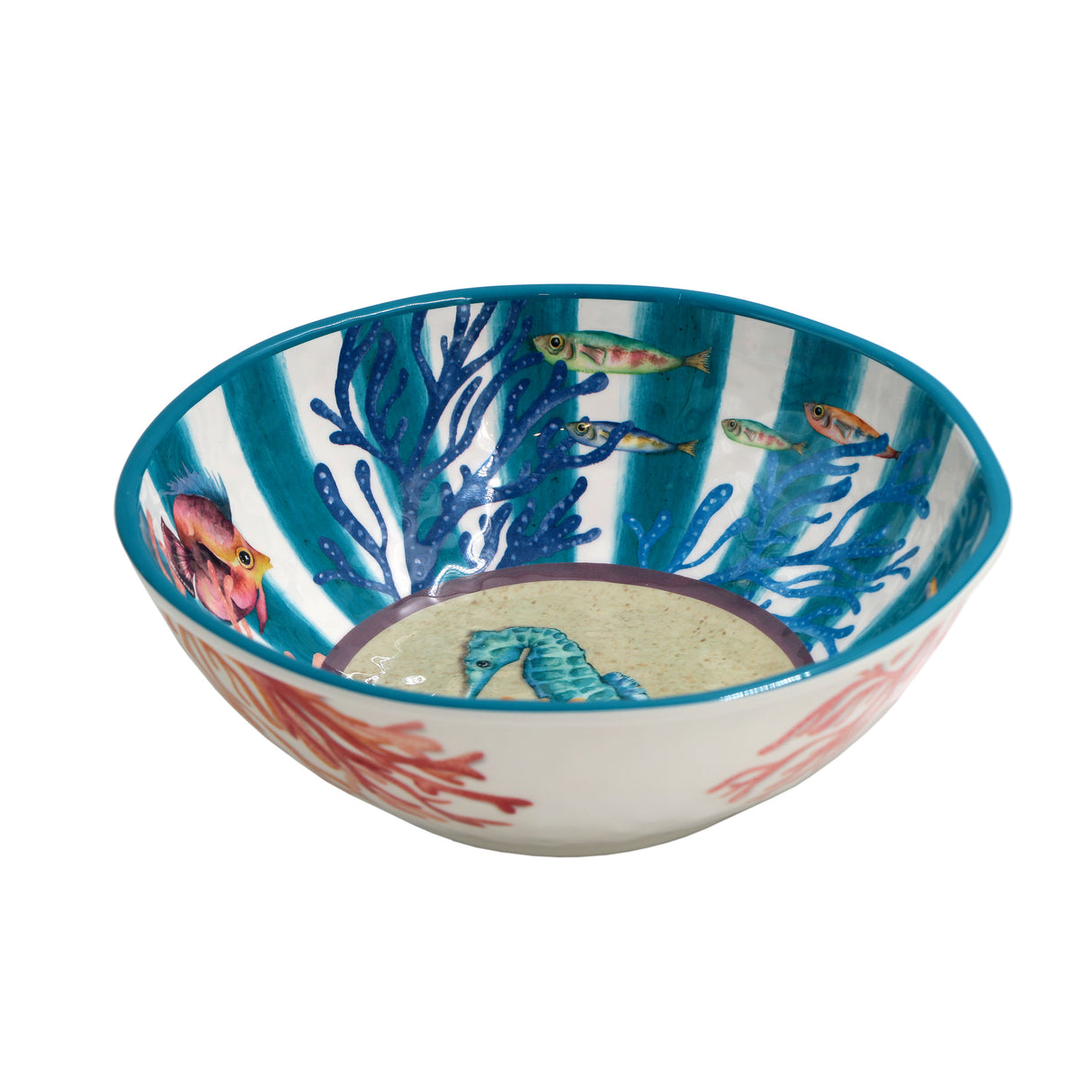 ROSE & TULIPS Coast Salad Bowl D 28 Cm Hippocampus Melamine