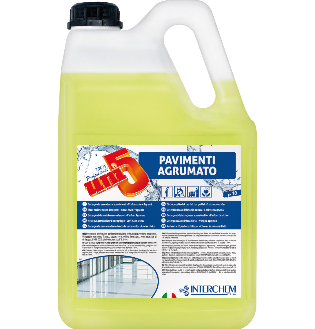 interchem italia interchem italia uni5 detergente pavimenti agrumato 5 kg ean 8007134103906