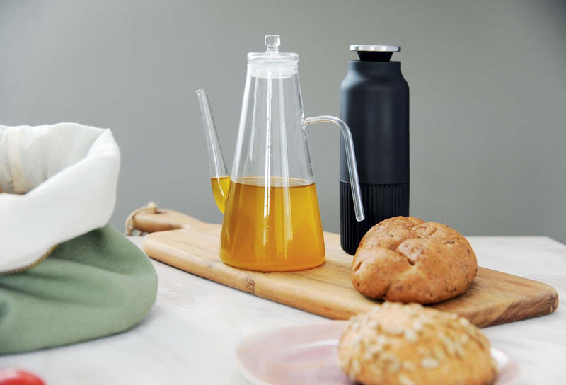 WD Lifestyle Huilier Vinaigrier en Verre Borosilicaté 400 ml – Doseur pour Huile et Vinaigre de Table