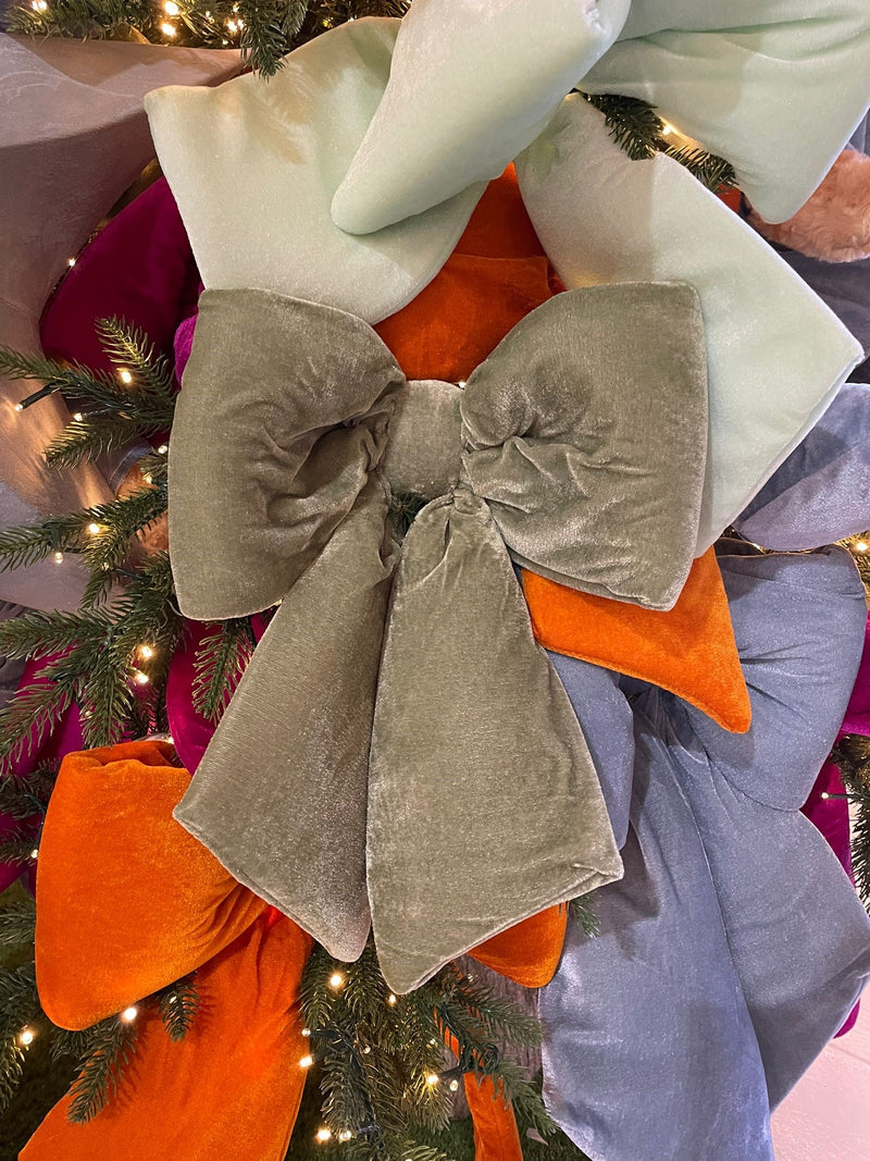 Nœud de Noël ARPIMEX en velours 40 cm vert clair