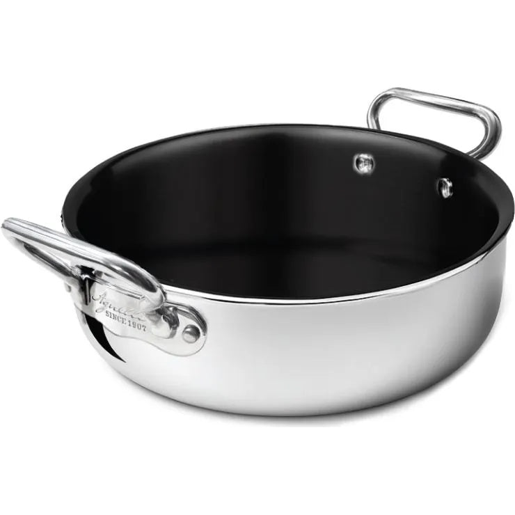 AGNELLI Sauteuse-Rondeau Aluinox 2 plis Antiadhésif avec 2 poignées D 32 cm