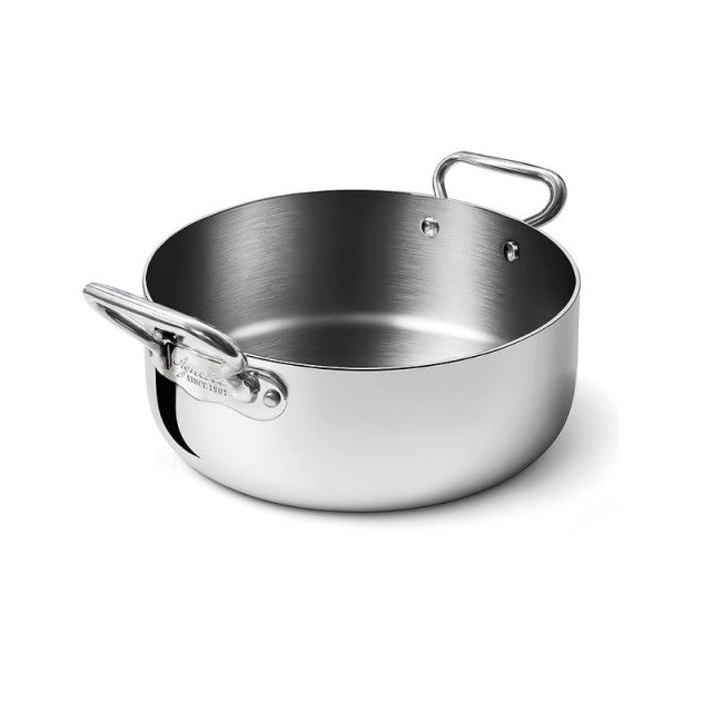AGNELLI Faitout bas Aluinox 3 plis Inox brillant 32x12 cm 2 poignées