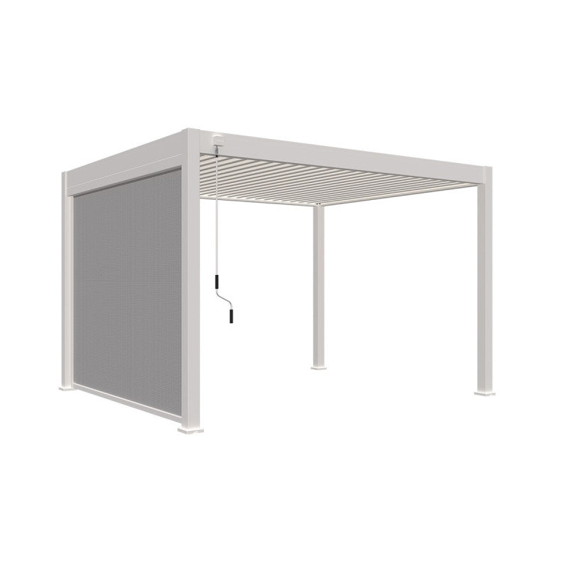 Store occultant auto-enroulable Moia Greenwood pour pergola en textilène 4 m Blanc