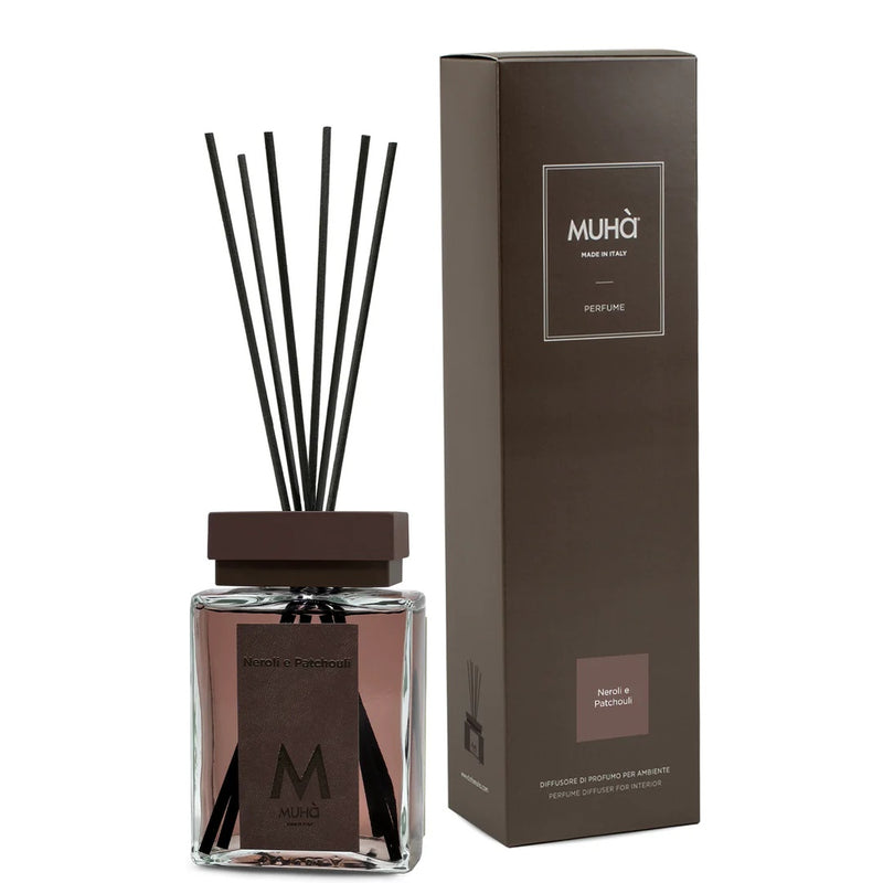 Muhà Luxe Diffuseur de Parfum d'Ambiance avec Bâtonnets Néroli et Patchouli 100 ml
