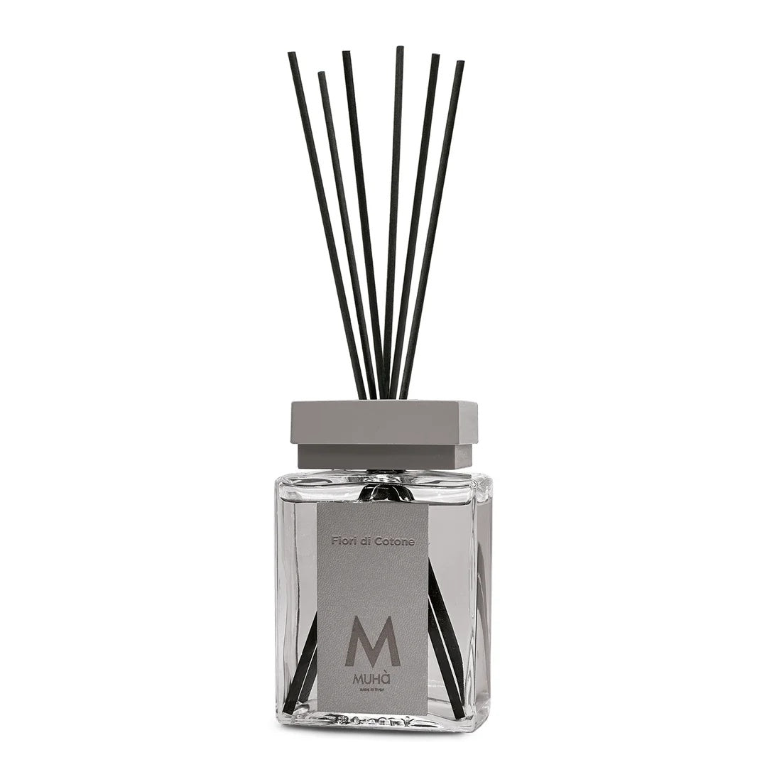 Muhà Luxe Parfum d'Ambiance Diffuseur avec Bâtonnets Fleurs de Coton 200 Ml
