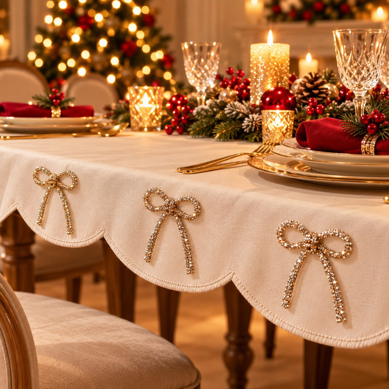 Piovaccari Nœud de Noël Bows with Diamonds Or Rose 6,5xH7 cm – Nœud Décoratif avec Diamants pour Sapin de Noël, Décorations et Emballages Cadeaux