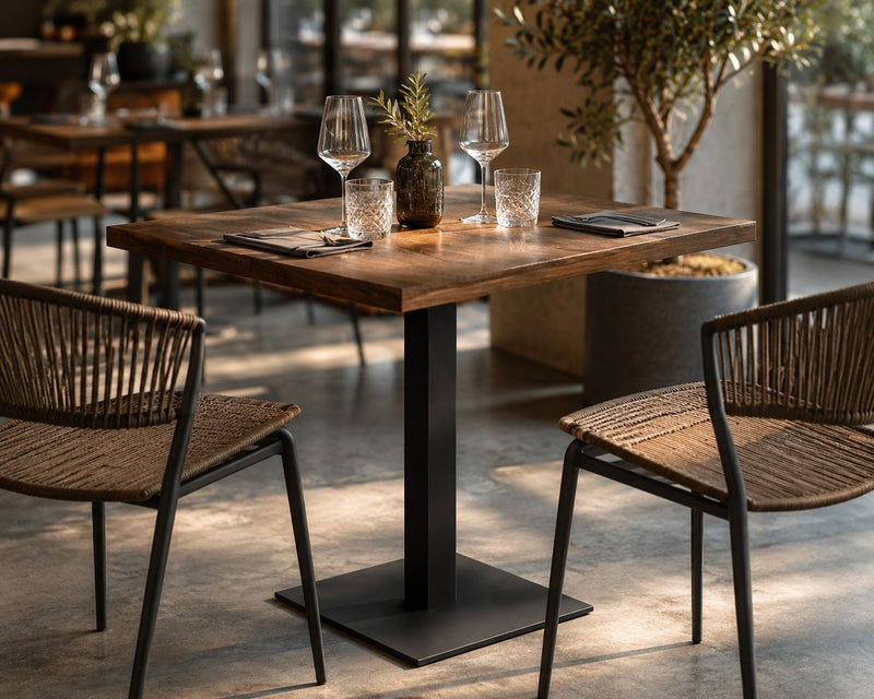 Moia Greenwood Piètement de table lesté Acier noir 39×39 H72 cm