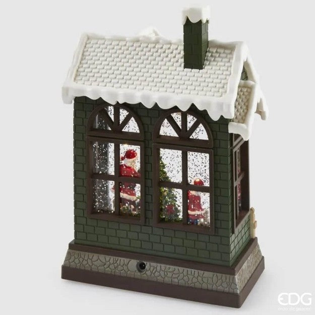 EDG Enzo De Gasperi Diorama Maison de Noël LED H26 cm avec Musique et Mouvement – Décoration de Noël