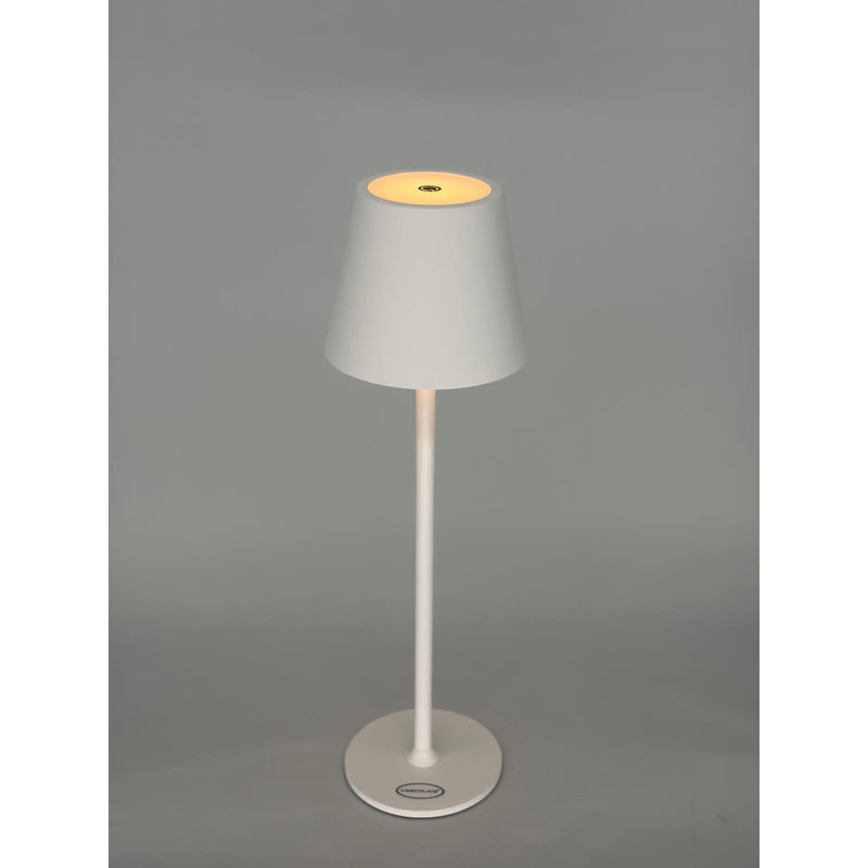 L'Arcolaio Lampe LED Tactile Rechargeable H 38 Cm 10 x 10 Cm IP54 Round Pro Blanc