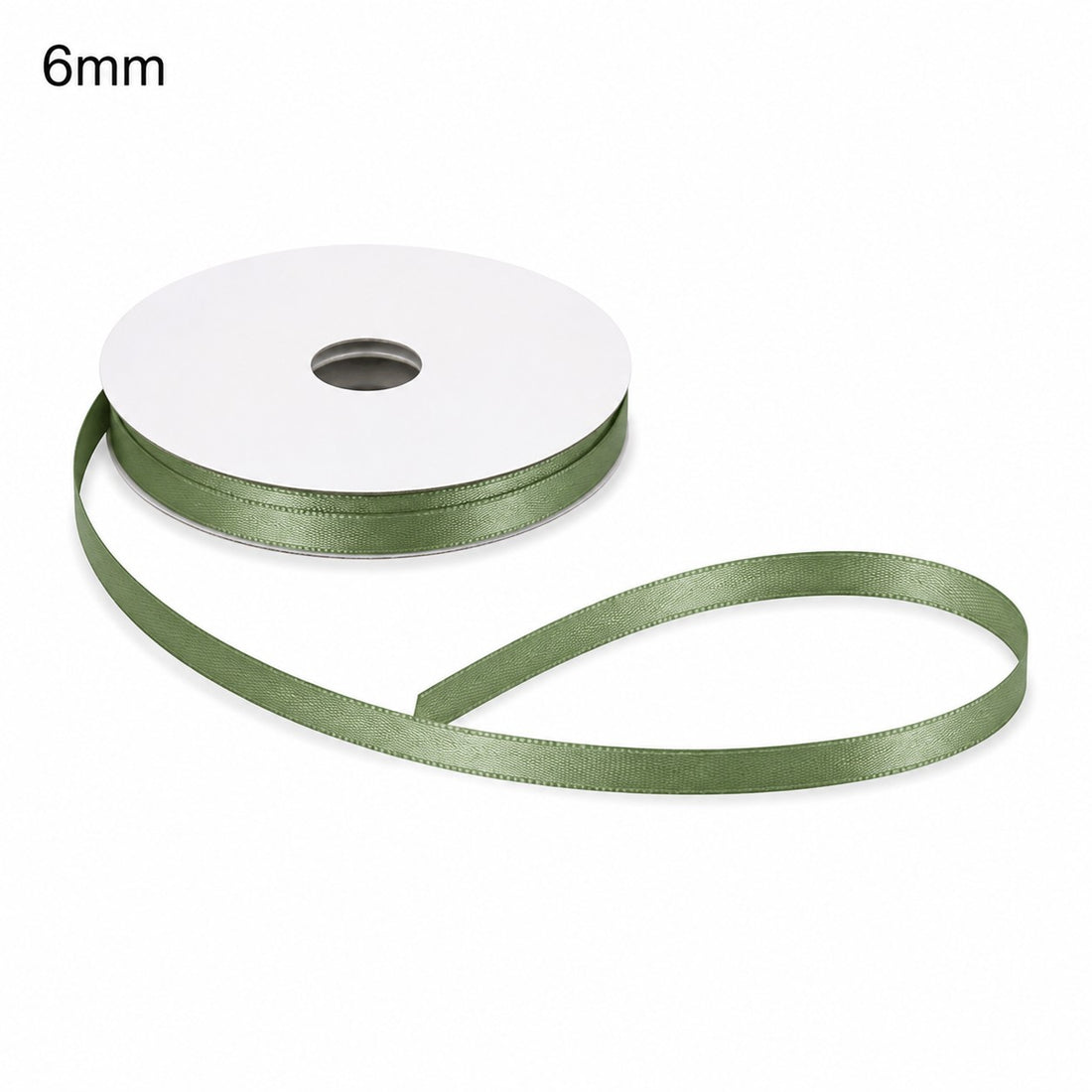 Ruban Double Satin Couleur Vert Sauge ETM 6 mm x 50 m