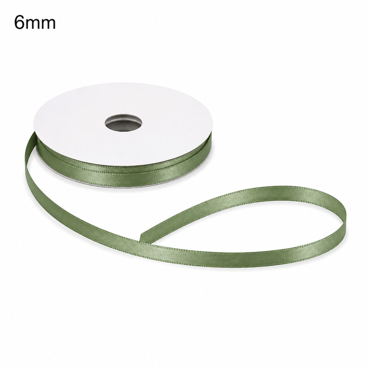 Ruban Double Satin Couleur Vert Sauge ETM 6 mm x 50 m