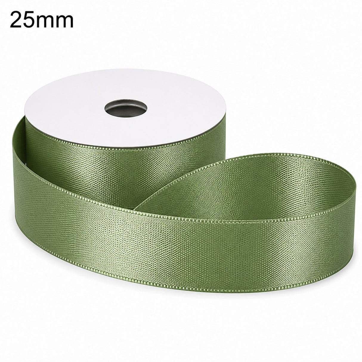 ETM Nastro Doppio Raso Colore Verde Salvia 25 mm x 50 m