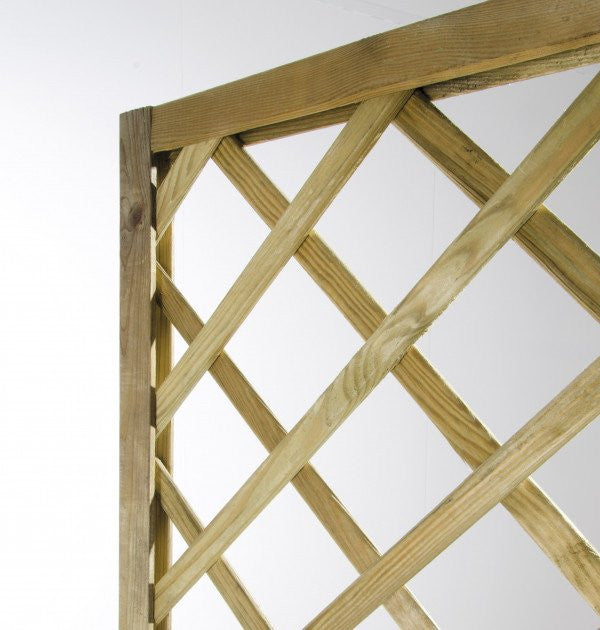 Bac à Fleurs en Bois Jardin L'Arcolaio avec Treillage Imprégné 90x30x180cm