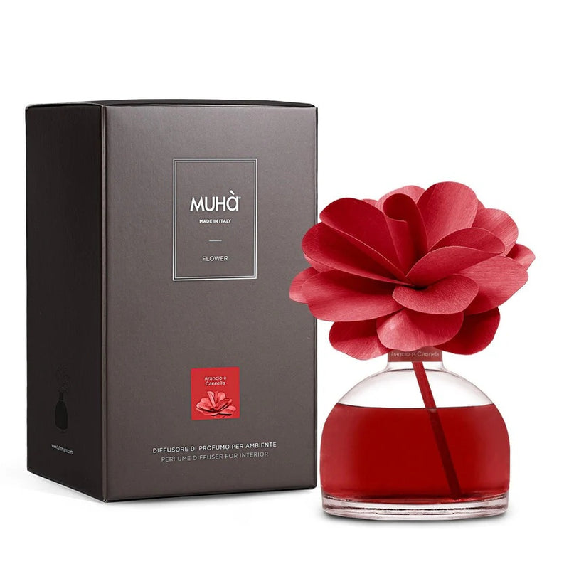 Muhà Flower Diffuseur de parfum Camélia 200ml Orange & Cannelle