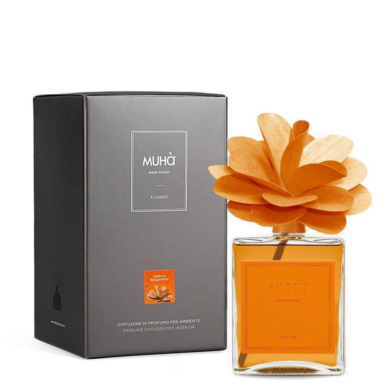 Muhà Diffuseur de parfum Fleur Camélia Cèdre et Bergamote 500 ml