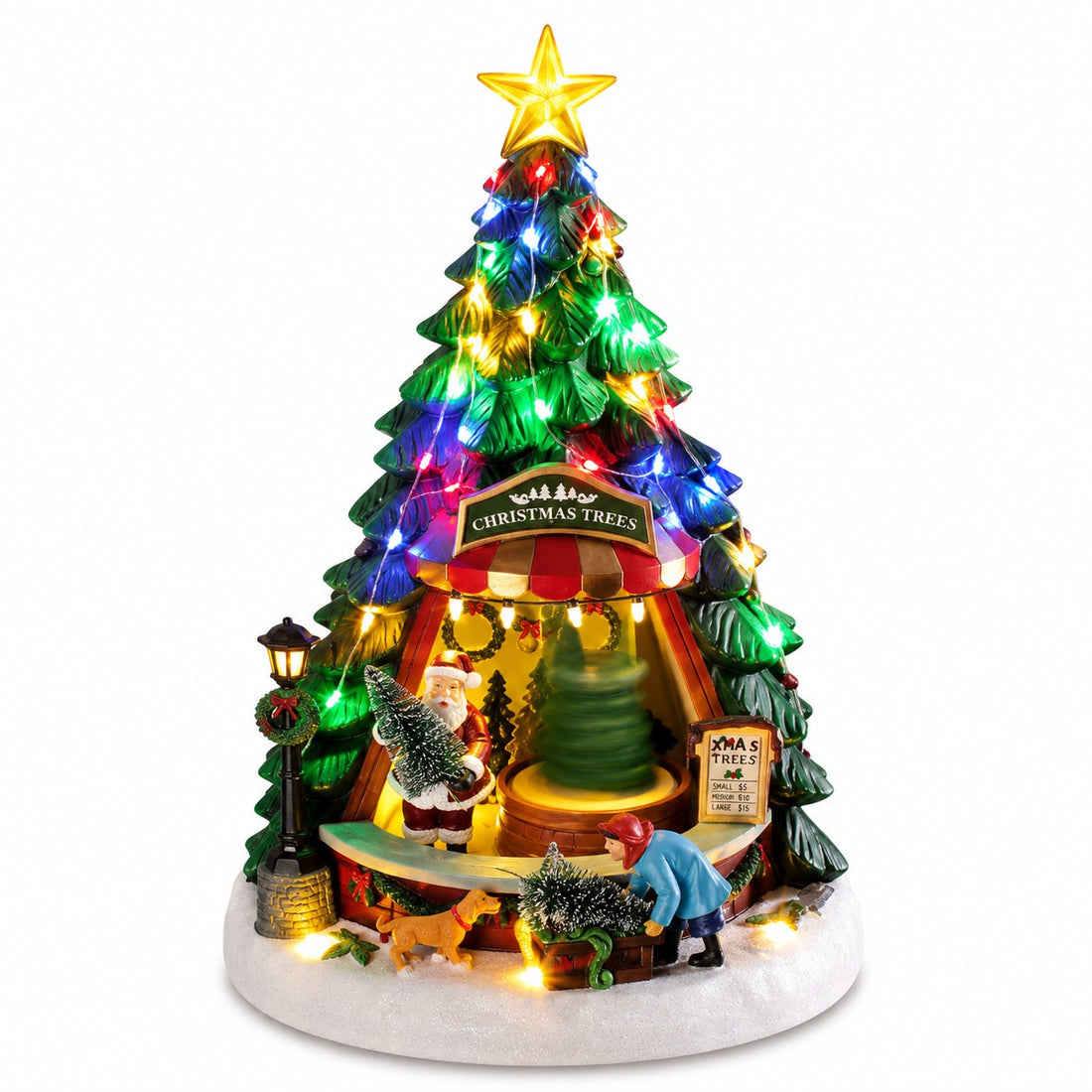 ad trend ad trend albero di natale invernale con 38 led movimento e musica plastica e resina ean 8057586267107