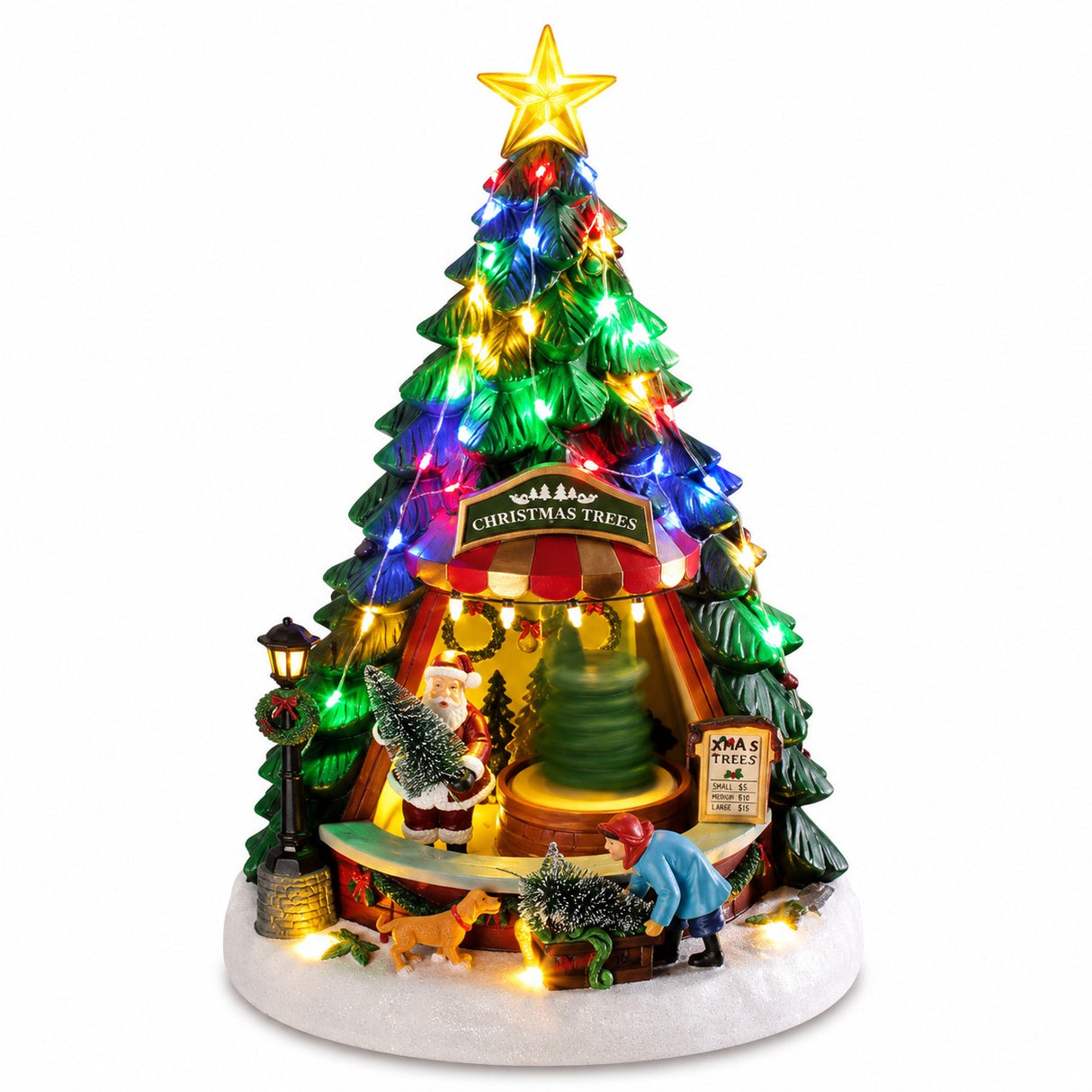 ad trend ad trend albero di natale invernale con 38 led movimento e musica plastica e resina ean 8057586267107