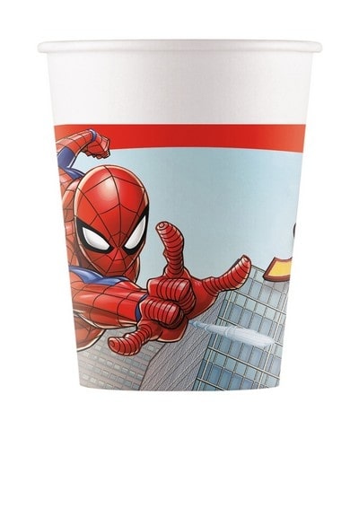 bigiemme bigiemme bicchiere carta spiderman crime fighter 200 ml multicolor cf 8 pz ean 5201184938645