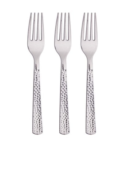 bigiemme bigiemme forchette plastica metallizzate argento hammered 24 pz ean 0092352989027
