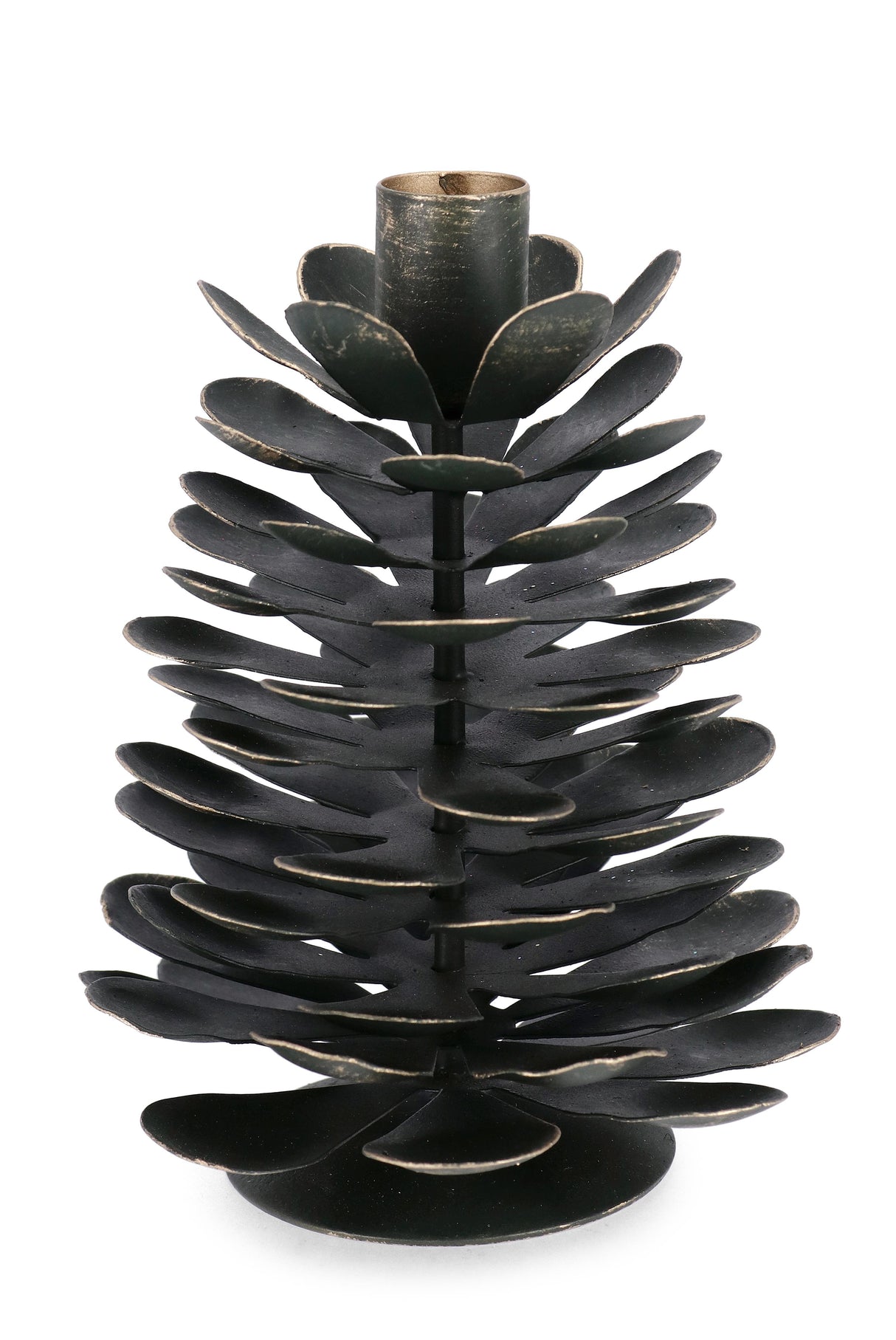 bizzotto bizzotto portacandela di natale harriet 1 posto a forma di pigna h 16 cm d 13 cm metallo verde ean 8051836632639