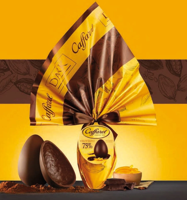 caffarel caffarel uovo dark ass fondente classico o con granella di cacao o con arancia 230 gr 1 pz