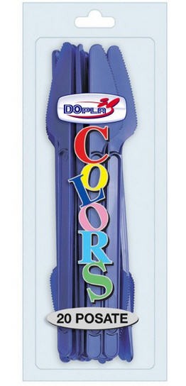 Dopla Couteaux Jetables Bleus Plastique 20 p.