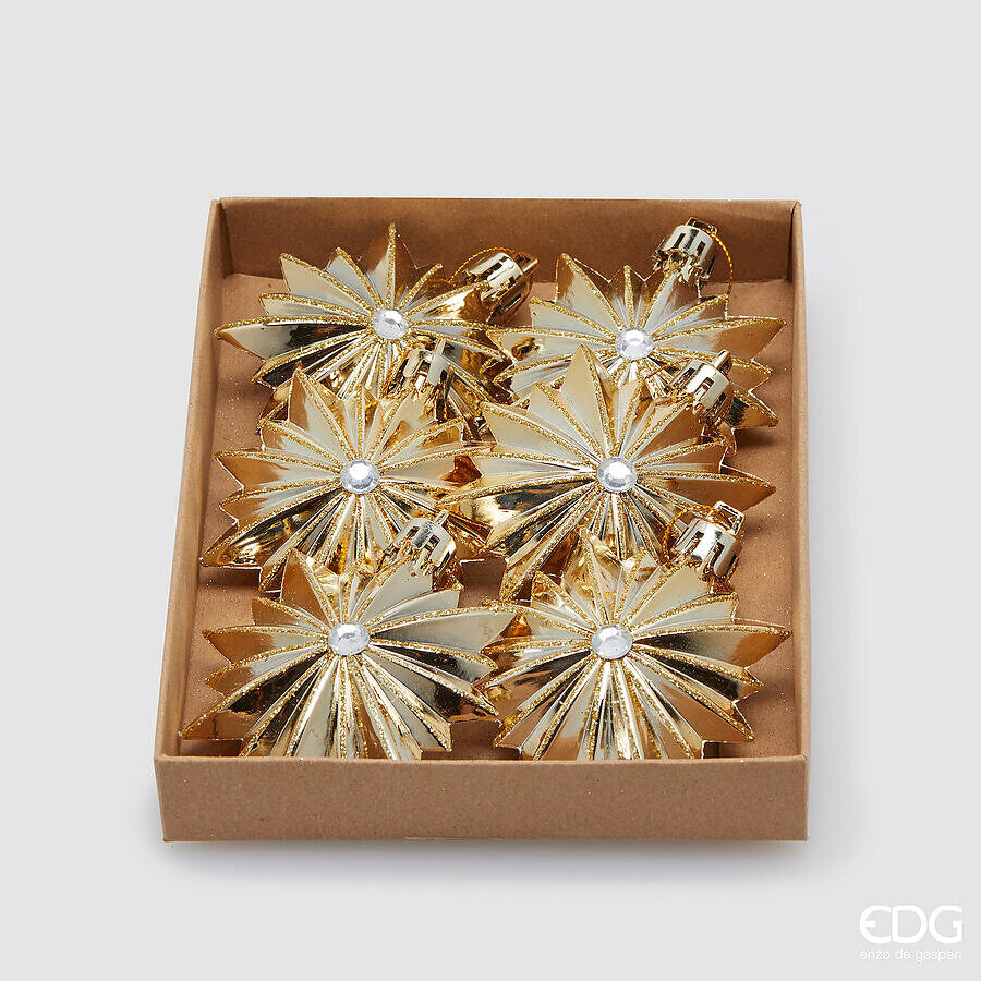 edg enzo de gasperi edg enzo de gasperi addobbo astro di natale d 7 cm cf 6 pz gold ean 8059824545084