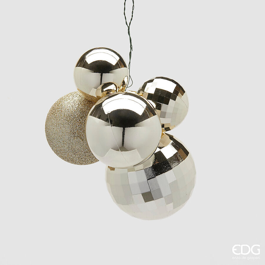 edg enzo de gasperi edg enzo de gasperi addobbo di natale grappolo mirrormix 5 pz champagne ean 8059824532725