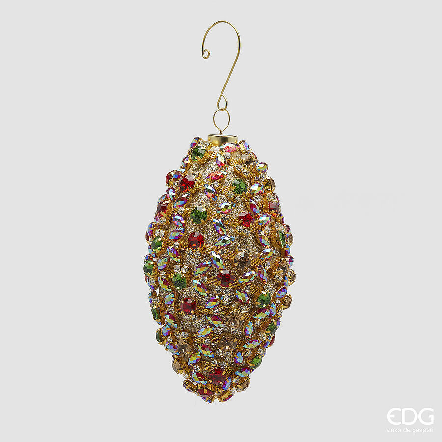edg enzo de gasperi edg enzo de gasperi addobbo fuso godiva di natale h 8 cm multicolor ean 8059824543769