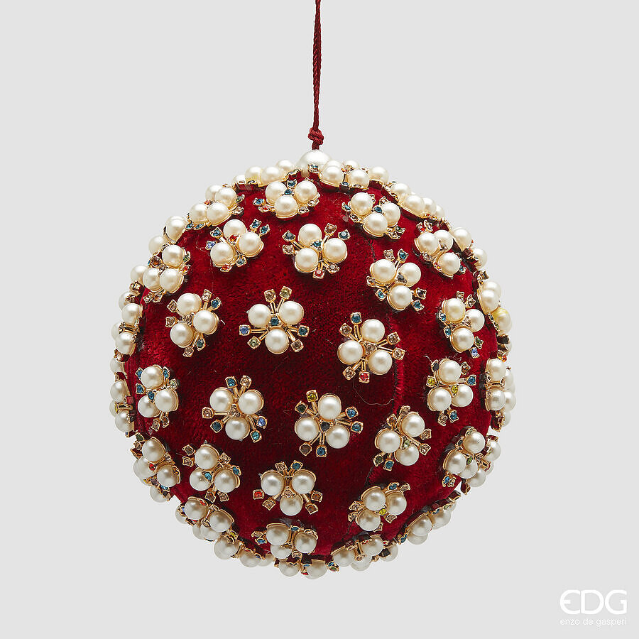 edg enzo de gasperi edg enzo de gasperi addobbo palla di natale elizabeth d 12 cm red ean 8059824536365