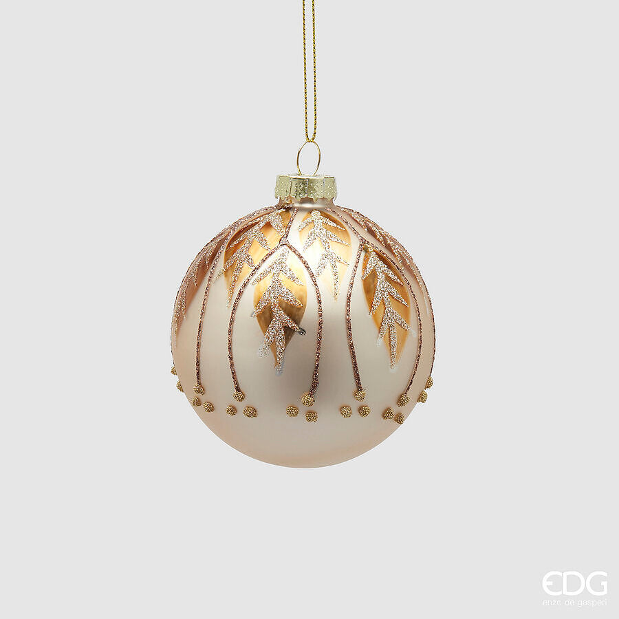 edg enzo de gasperi edg enzo de gasperi addobbo palla di natale foglie d 8 cm vetro amber ean 8059824389909