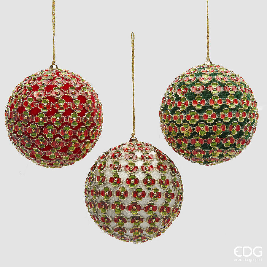 edg enzo de gasperi edg enzo de gasperi addobbo palla flowermix di natale ass d 10 cm green red 1 ps ean 8059824536440