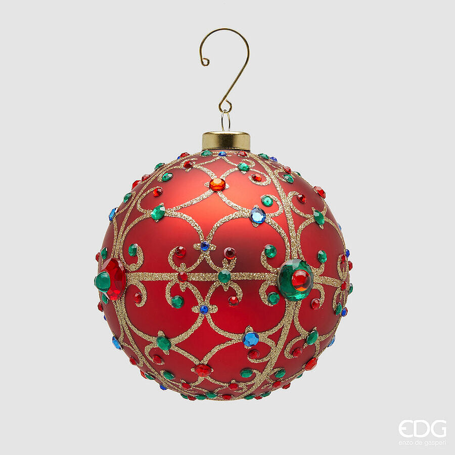 edg enzo de gasperi edg enzo de gasperi addobbo palla jewel di natale d 12 cm red ean 8059824507303