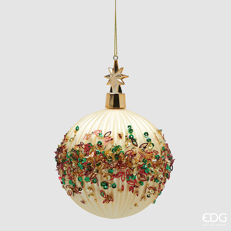 edg enzo de gasperi edg enzo de gasperi addobbo palla mille perle di natale d 10 cm gold ean 8059824508560