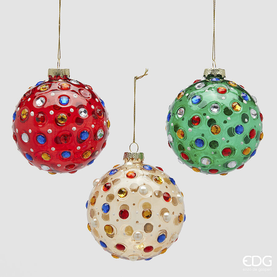 edg enzo de gasperi edg enzo de gasperi addobbo palla super gemme di natale ass d 10 cm multicolor 1 pz ean 8059824576613