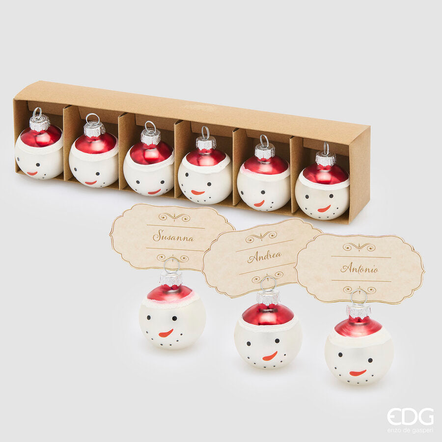 edg enzo de gasperi edg enzo de gasperi addobbo palla uomoneve di natale vetro ass d 4 cm cf 6 pz bianco rosso ean 8059824449603