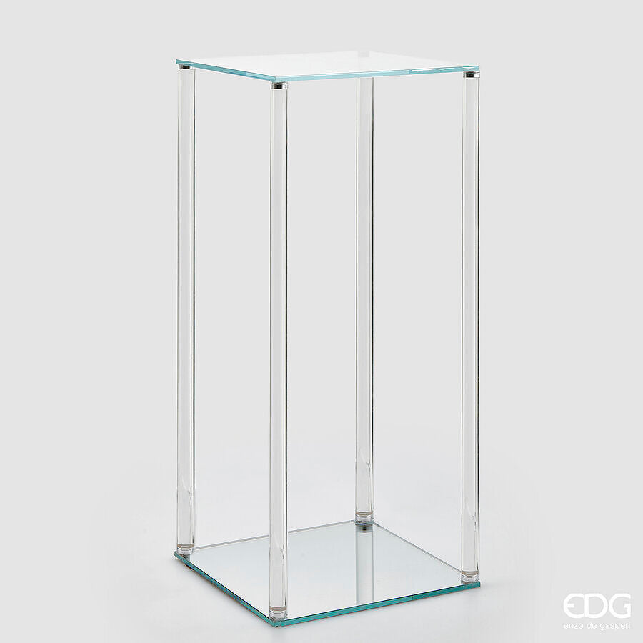 edg enzo de gasperi edg enzo de gasperi alzata decorativa splendor quadrata h 78 cm l 35 cm l 35 cm vetro natural ean 8059824514998