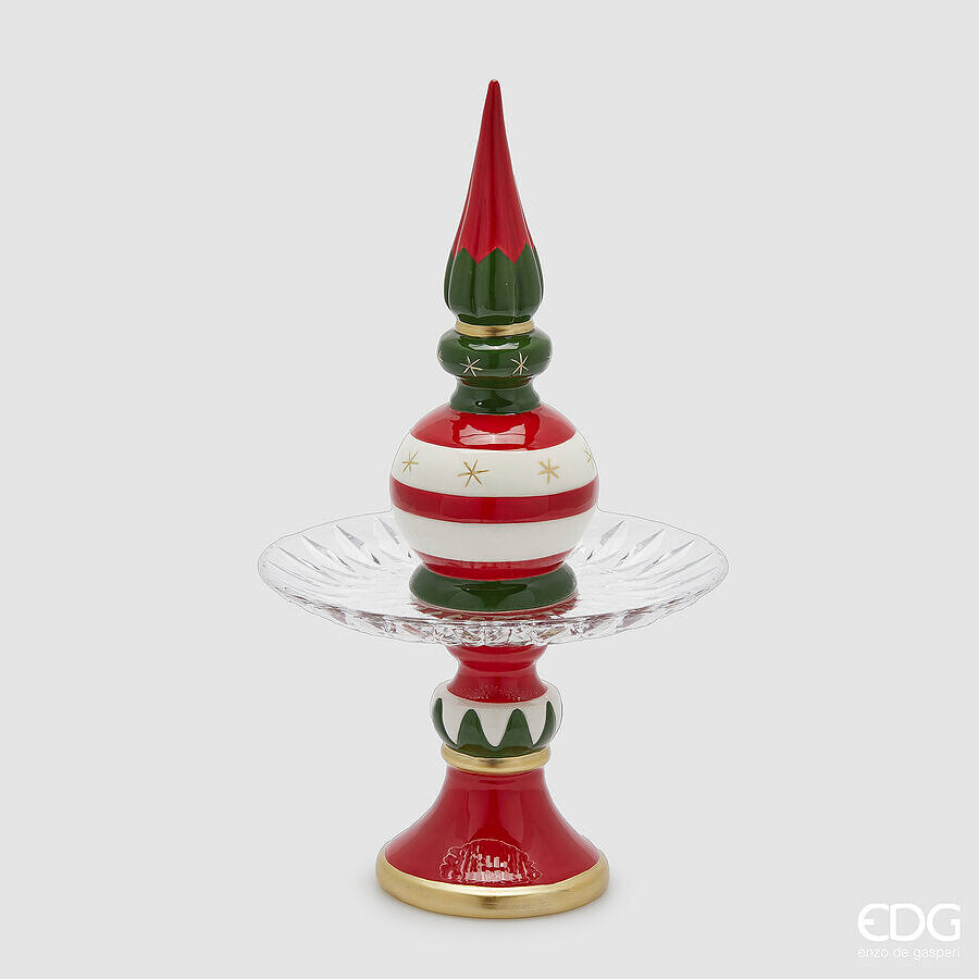 edg enzo de gasperi edg enzo de gasperi alzata topiary natale h 43 cm d 24 cm green red ean 8059824539397