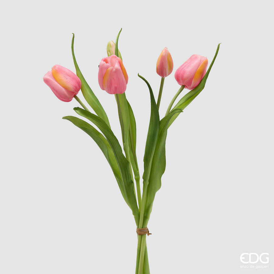 edg enzo de gasperi edg enzo de gasperi bouquete tulipano chiuso x4 h 40 cm con bocciolo rosa antico ean 8059824612984