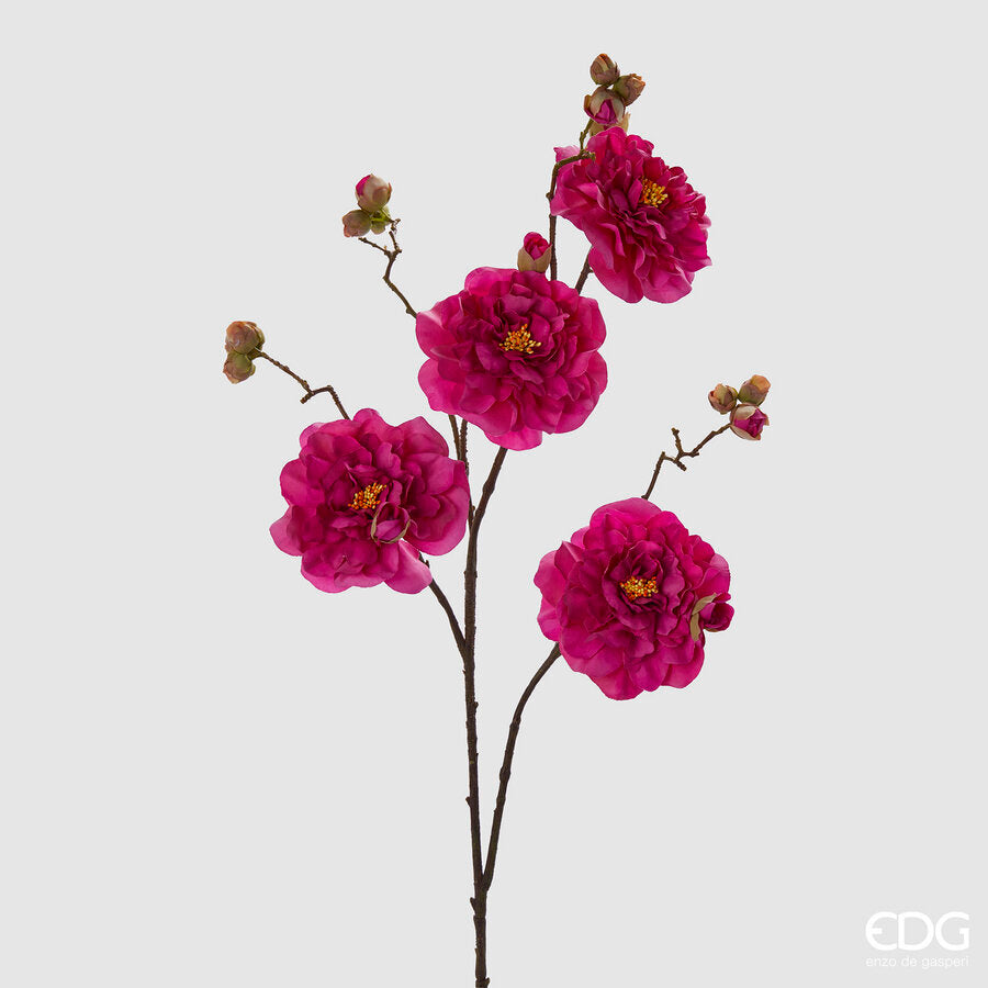 edg enzo de gasperi edg enzo de gasperi camelia jumbo ramo x4 fiori e bocciolo h 100 cm magenta fiore artificiale decorativo design elegante ean 8059824316745