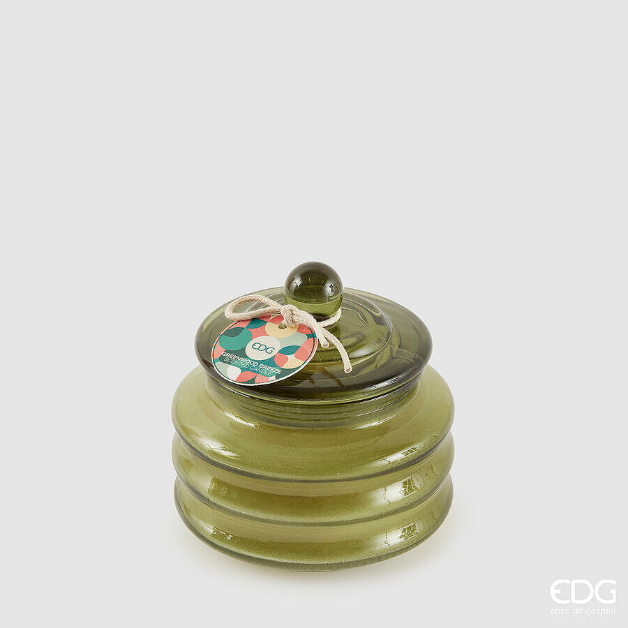 edg enzo de gasperi edg enzo de gasperi candela circle con profumo h 95 cm d 95 cm bomboniera vetro green wood breeze ean 8059824517883