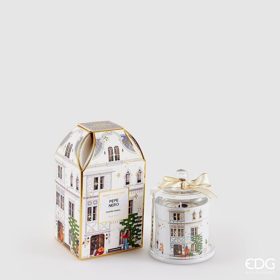 edg enzo de gasperi edg enzo de gasperi candela di natale rue de rivoli h 12 cm black pepper bianco ean 8059824556684
