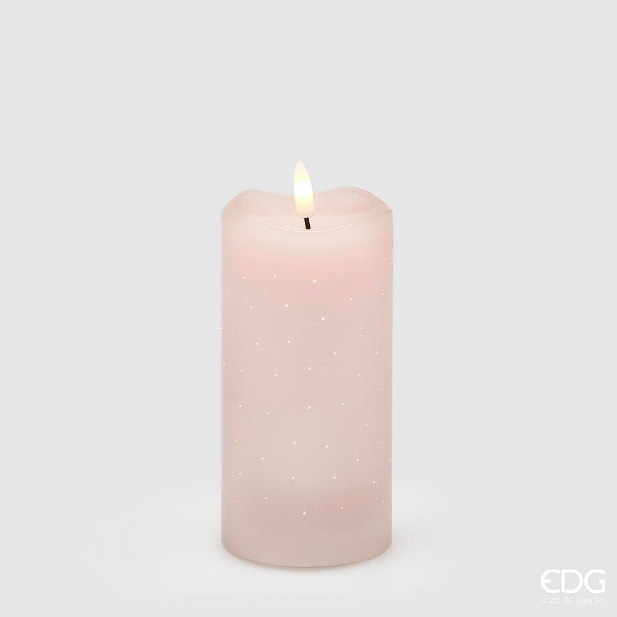 edg enzo de gasperi edg enzo de gasperi candela led starry con moccolo h 15 cm d 75 cm ip20 rosa chiaro ean 8059824475671