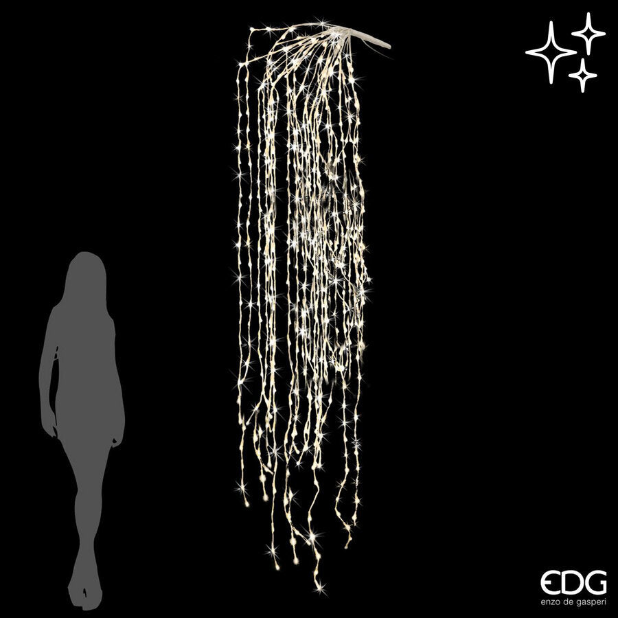 edg enzo de gasperi edg enzo de gasperi cascata natalizia a led 56 fili 2 016 luci l 290 cm cavo 10 mt avorio ean 8056372534157