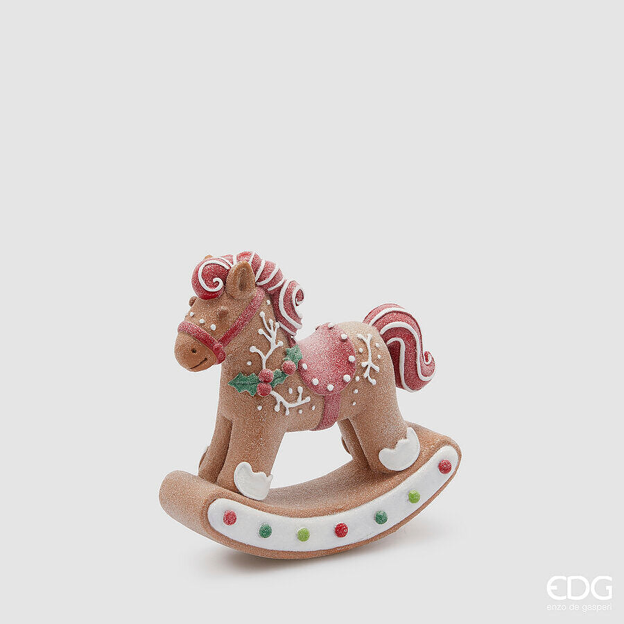 edg enzo de gasperi edg enzo de gasperi decoro cavallo a dondolo marzapane natale h 22 cm l 22 cm l 8 cm multicolo ean 8059824561596