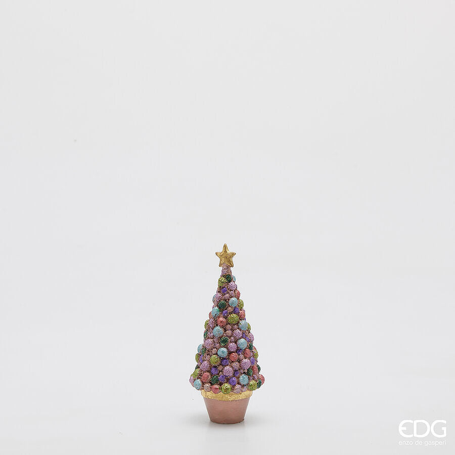 edg enzo de gasperi edg enzo de gasperi decoro decoglitter pino di natale h 17 cm d 7 cm poliresina mix rosa ean 8059824598059